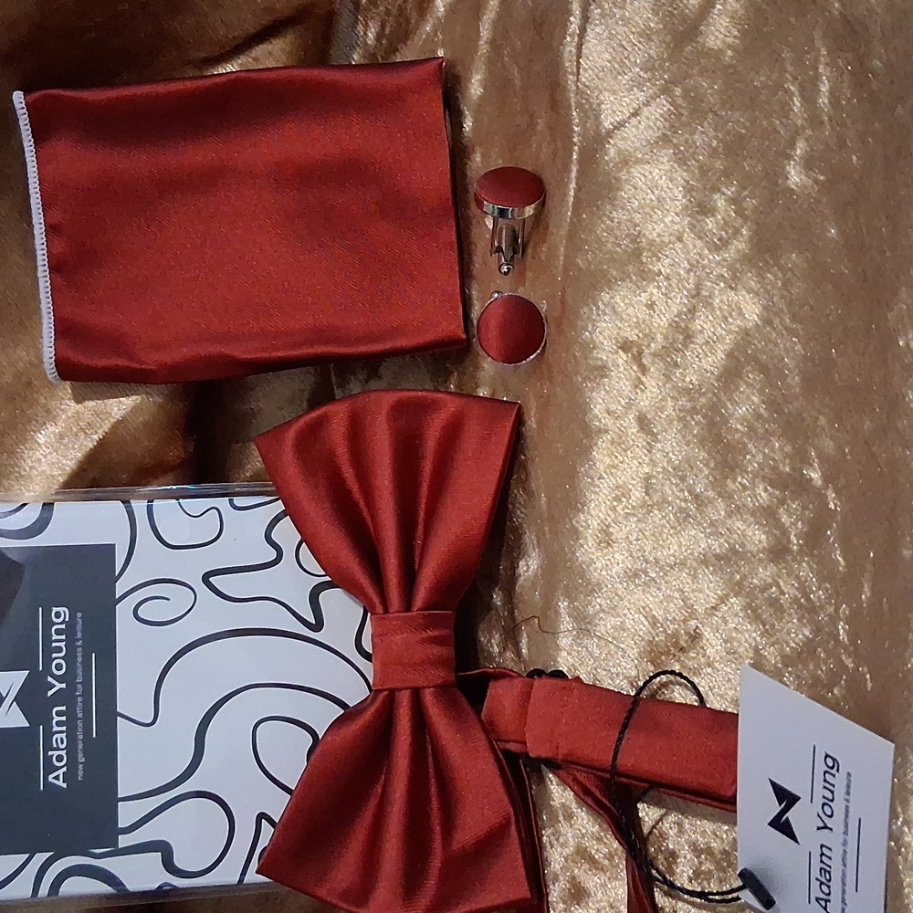 Adam Young Rust Color Bow Tie Set